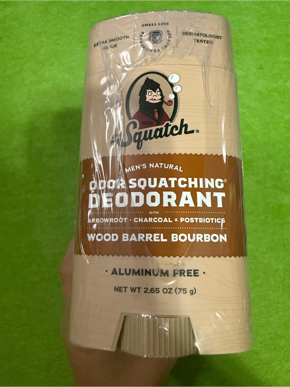Squatch Wood Barrel Bourbon Men's Natural Deodorant - Beige/Brown (4) pack